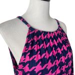 Escapada  Womens Long Maxi‎ Dress Pink Side Split Houndstooth Beach Cruise Size S Photo 4