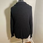 Aerie CozyUp Waffle Button Sweater Black L Photo 6