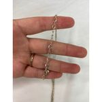 Women's silver colored blue jeweled pendant necklace accessories jewelry 18" Photo 2