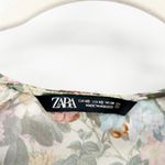 ZARA  Womens Cottagecore Spring V-Neck Puff Long Sleeve Floral Blouse Size‎ XS Photo 3