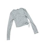 Wild Fable Women's Gray Long Sleeve Ruched Cropped T-Shirt - Size Large - NWT Photo 4