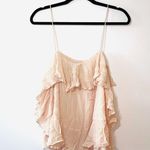 Free People Cascades Light Pink Ruffle Tank Top Photo 7