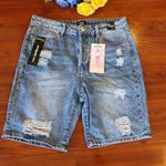 Simple Society  Distressed Bermuda Denim Shorts Size 11/30 Photo 0