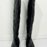 Hinge Over the Knee Leather tall boots In Black Size 7.5 Equestrian Bohemian Photo 4
