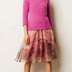 Anthropologie Moulinette Soeurs Skirt Size 12 Snowrose Train Pink Tulle Organza Soft Romantic Photo 6