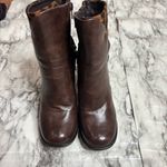 Pierre Dumas  cheetah animal print leather brown ankle boots block heel size 7 Photo 1