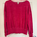 A New Day  Velour Pullover Top Smocked Waist Long‎ Sleeve Pink Size L Photo 0