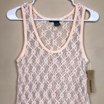 DKNY NWT Jeans Women’s Open Knit Cream Beach Cover-Up Tunic Tank Top Photo 1