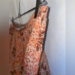 Size 8 Intuition Skirt Orange and brown floral print skirt with pockets cotton. Photo 6