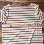 st. john's bay Cream & Taupe Boat Neck boat 3/4 Sleeves Top Photo 3