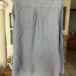 Nicole Miller Original  women’s button up nautical  100% linen striped shirt XL Photo 7