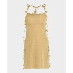 Cult Gaia  Alonza Knit Dress in Gold Large New Womens Mini Metallic Cocktail Photo 10