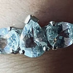 Natural Aquamarine Sterling Silver Ring Size 8 Photo 0