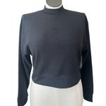 Abound  sweater crop teddy bear long
sleeve crew neck NWT top black Sz Small Photo 0