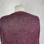 Isabel Marant Maroon Purple Open Knit Linen Blend V-Neck Sweater Size 38 / US 6 Photo 7