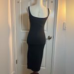 Crescent Black Sheath Midi Dress Spaghetti Strap Photo 4