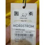 Cinq a Sept XS Pem Silk Flutter V Neck Blouse Top Yellow Twist Front Photo 4