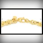 New Authentic Italian Viale 18k Yellow Gold Rolo Link Chunky Necklace Photo 7