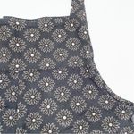 Earthbound Cotton Overall Shorts Romper Black Silver Gold Floral Size Medium Photo 4