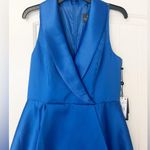 Adrianna Papell NWT Tuxedo High Low Gown Ultra Blue Photo 5