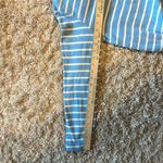 L.L.Bean Womens Blue White Stripe 1/4 Zip Mock Neck Long Sleeve Shirt Sz. Large Photo 8