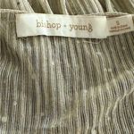 Bishop and Young Tan Cream Sequin Ruffled Peplum Blouse Photo 1