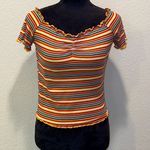 Papaya Striped Blouse Photo 0