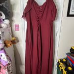 Elegant Burgundy Evening Gown Red Size 16 Photo 1