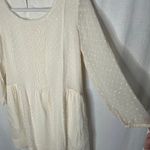 Madewell  Etude Long Sleeve‎ Silk Swiss Dot Dress Cream Small Above the Knee Photo 3