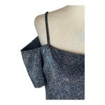 Marina Gunmetal Metallic Silver Cold Shoulder Mini Dress‎ Size S NWT Photo 5