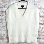 Club Monaco  Wool Blend V-neck Sweater Vest in Cream Size Small Photo 0