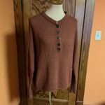 American Eagle  Rust Henley Sweater | Lightweight Knit Long Sleeve Photo 9