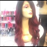 Wig deep wave human hair blende ombré burgundy Wig Photo 3