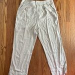 Free People  High Waisted Cropped Linen Blend Pants Size 12 Photo 0
