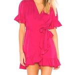 Line and Dot Wrap Front Mini Dress Photo 2