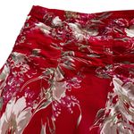ICE Vintage 100% Silk Midi Skirt WhimsyGoth 90s Y2K Fairy Floral Red Size 12 Photo 2