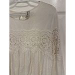 American Rag  Crochet Lace Blouse Long Sleeve Peasant‎ Top Cream Size M Photo 2