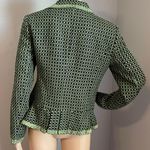 Yarns & Stitches Lime Green and Black Basket Weave Rattan Pattern Blazer Size 8 Photo 1