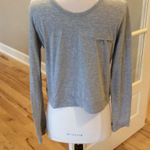 Esley Long Sleeve Crop Top Gray Womens M Photo 3