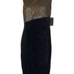 Enfocus Studio Gold Shimmer Bodice Sleeveless Ruched Dress Photo 0