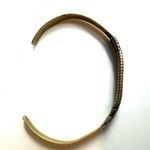 Gold tone etched open cuff bracelet Photo 7