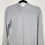 Gray Long Sleeve Tee with Hoodie Size Small Nike Gray Hoodie Logo Top Photo 1