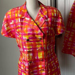 vintage 80s Teri Jon‎ by Rickie Freeman silk 2 piece skirt suit size 12 summer Red Photo 0