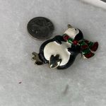 Vintage frosted penguin TC brand brooch. Black Photo 3