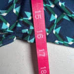 Laundry by Shelli Segal  Blue Green Geometric Blouse Drawstring Tie Mini Dress 10 Photo 7