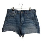 Anthropologie  Pilcro Shorts Womens 31 Blue High-Rise Raw Hem Button Jean Denim Photo 0