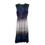 Reiss Mirte Silk V-neck Maxi Dress Size 6 Blue Tie Dye Batik Chiffon Silk Photo 2