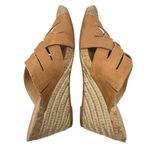 Nurture Anitaa Wedge Heel Strappy Leather Sandal Espadrille Brown Tan Size 8 Photo 2