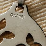 Monet  Vintage Gold Charm Holder Butterfly Necklace With Enamel Butterfly Charm Photo 5