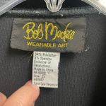 Bob Mackie Vintage Black Velvet Jacket Full Zip 2X Jewels Art To Wear Colorful Photo 2